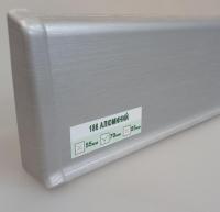 Пластиковый плинтус Деконика D70 186 Алюминий Deconika 70 мм