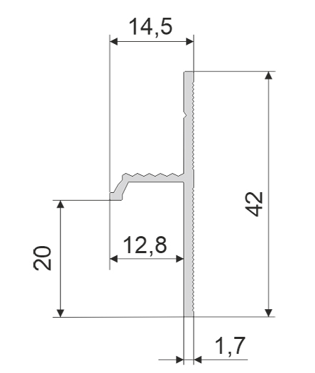 Теневой профиль напольный 20 мм Покраска по RAL в Красноярске