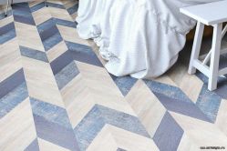 Пробковые полы с фотопечатью CorkStyle Chevron Blue недорого