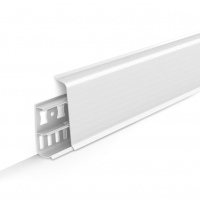 Белый пластиковый плинтус Деконика D70 001 Белый матовый ideal Deconika